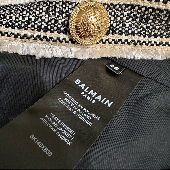 NWT! Balmain Striped Piqué Jacket Sz. 36 - Picture 11 of 11